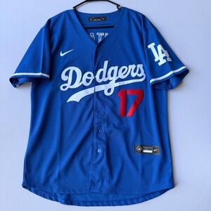 Nike Shohei Ohtani Dodgers Jersey Mens Small Blue Polyester MLB Elite #17 EUC